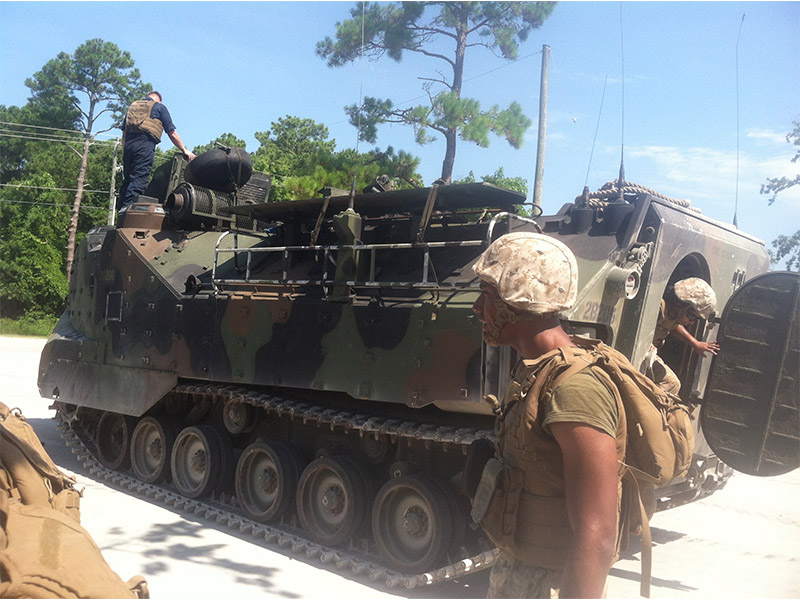 Marine week with an AAV and at the shooting range: